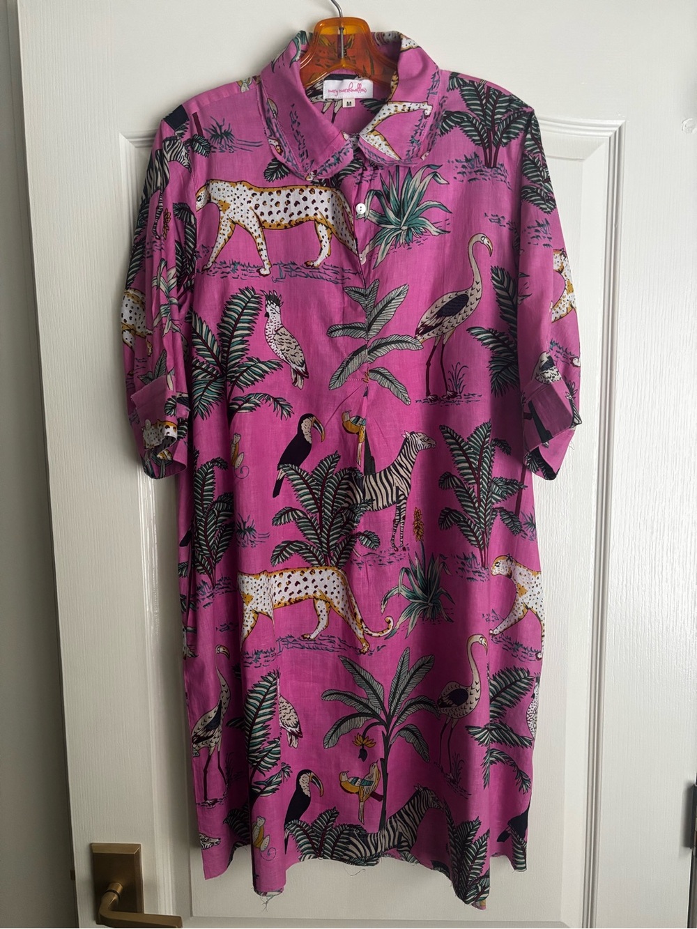 Mary Marshmallow Pink Jungle Print Dress